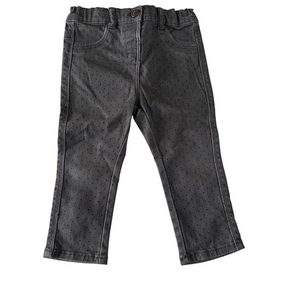 Kiabi Dark Gray Polka Dot Pants - 18 Months - EUC - Picture 1 of 5